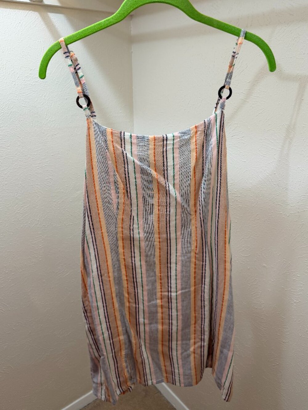 MINKPINK Mahi Striped Mini Dress with Ring Detail - Size M